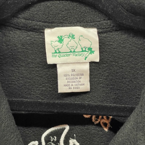 The Quacker Factory Halloween fleece button up women’s 1x - Picture 3 of 8